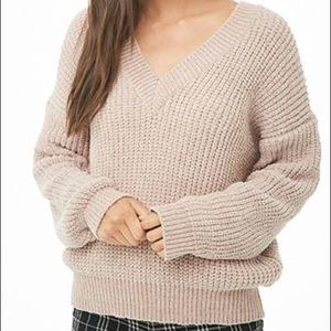 👚Forever21 Chenille Drop-Shoulder Sweater Blush S